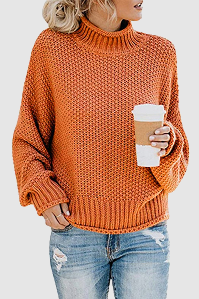 Pull douillet avec patchwork intéressant et col montant