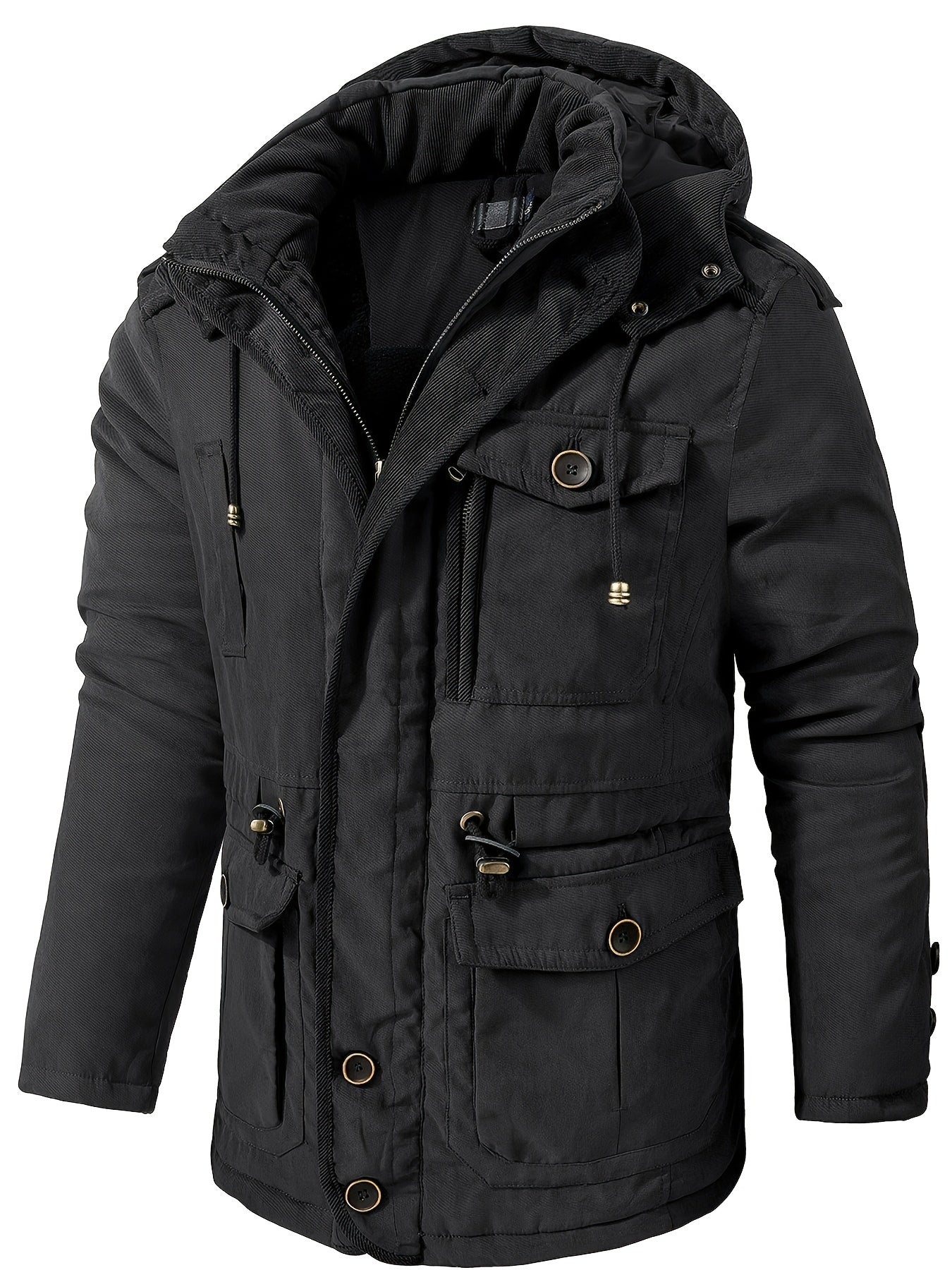 Vestes d'hiver décontractées de style cargo en coton avec poches pour hommes | Parfaites pour les activités de plein air