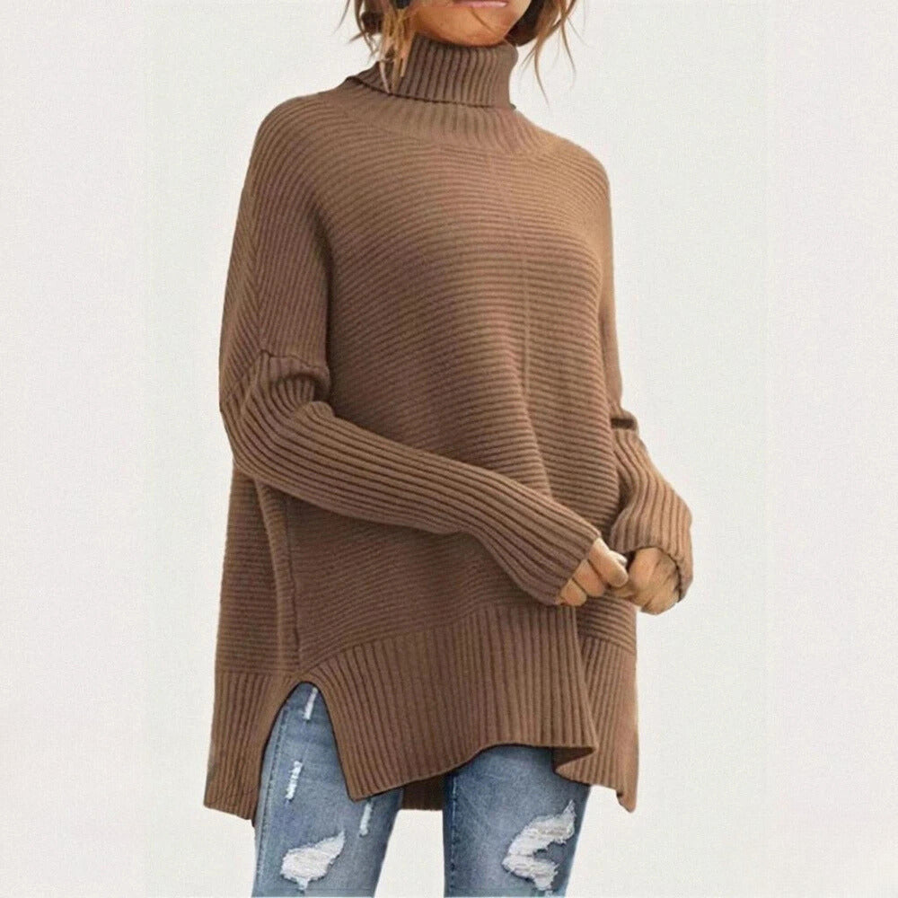 Pull chauve-souris élégant avec détails tricotés uniques