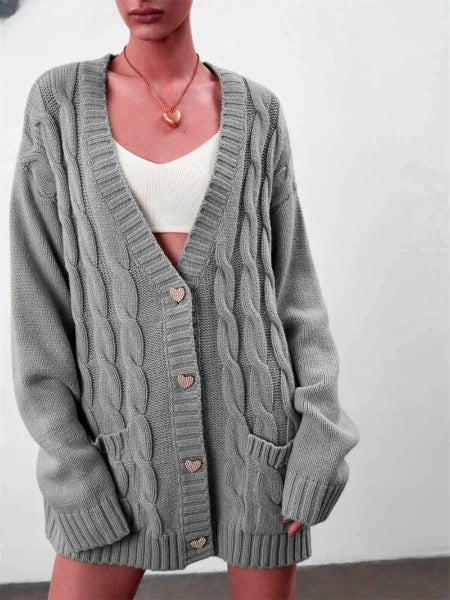 Cardigan tricoté surdimensionné pour femme – élégant et confortable