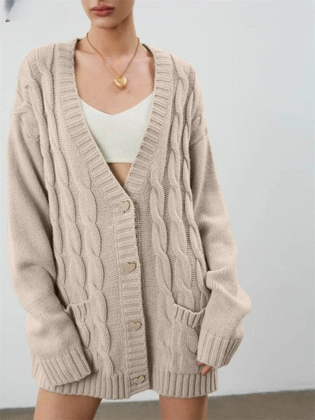Cardigan tricoté surdimensionné pour femme – élégant et confortable