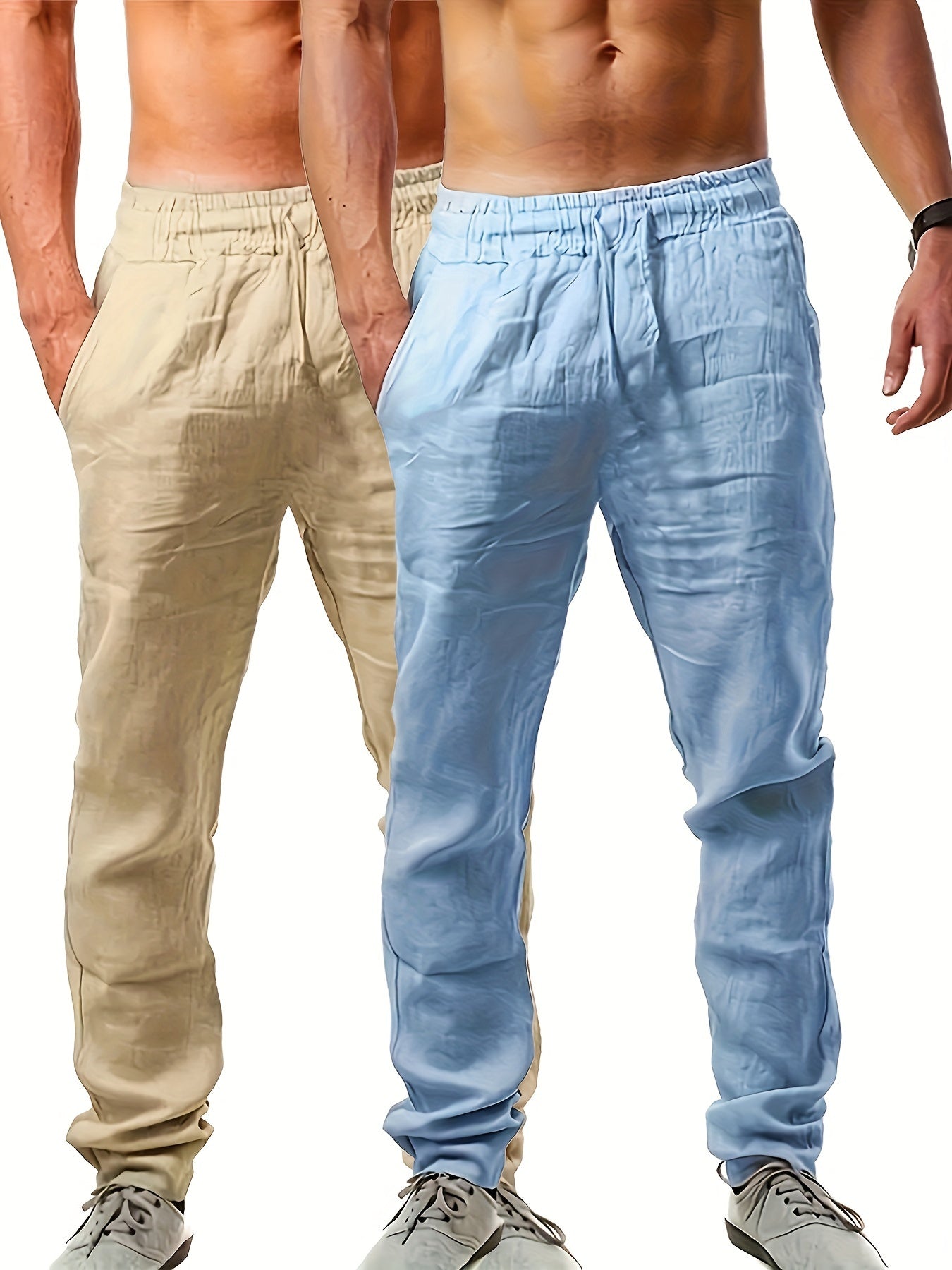 2 pantalons unis pour hommes