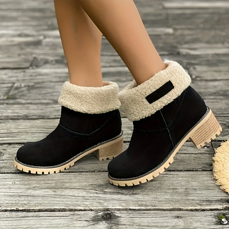 Lotte | Bottines duveteuses à talon épais
