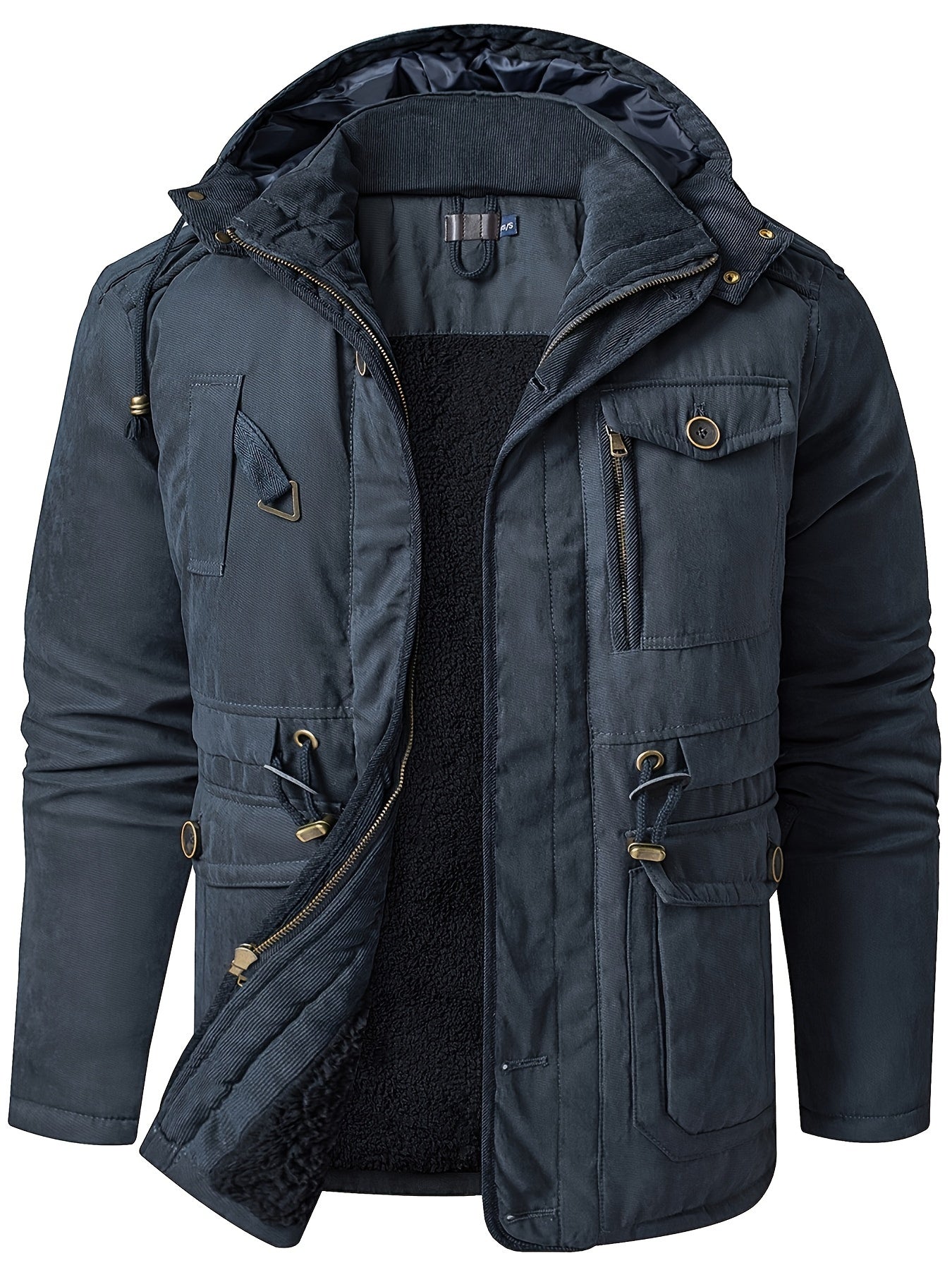 Vestes d'hiver décontractées de style cargo en coton avec poches pour hommes | Parfaites pour les activités de plein air