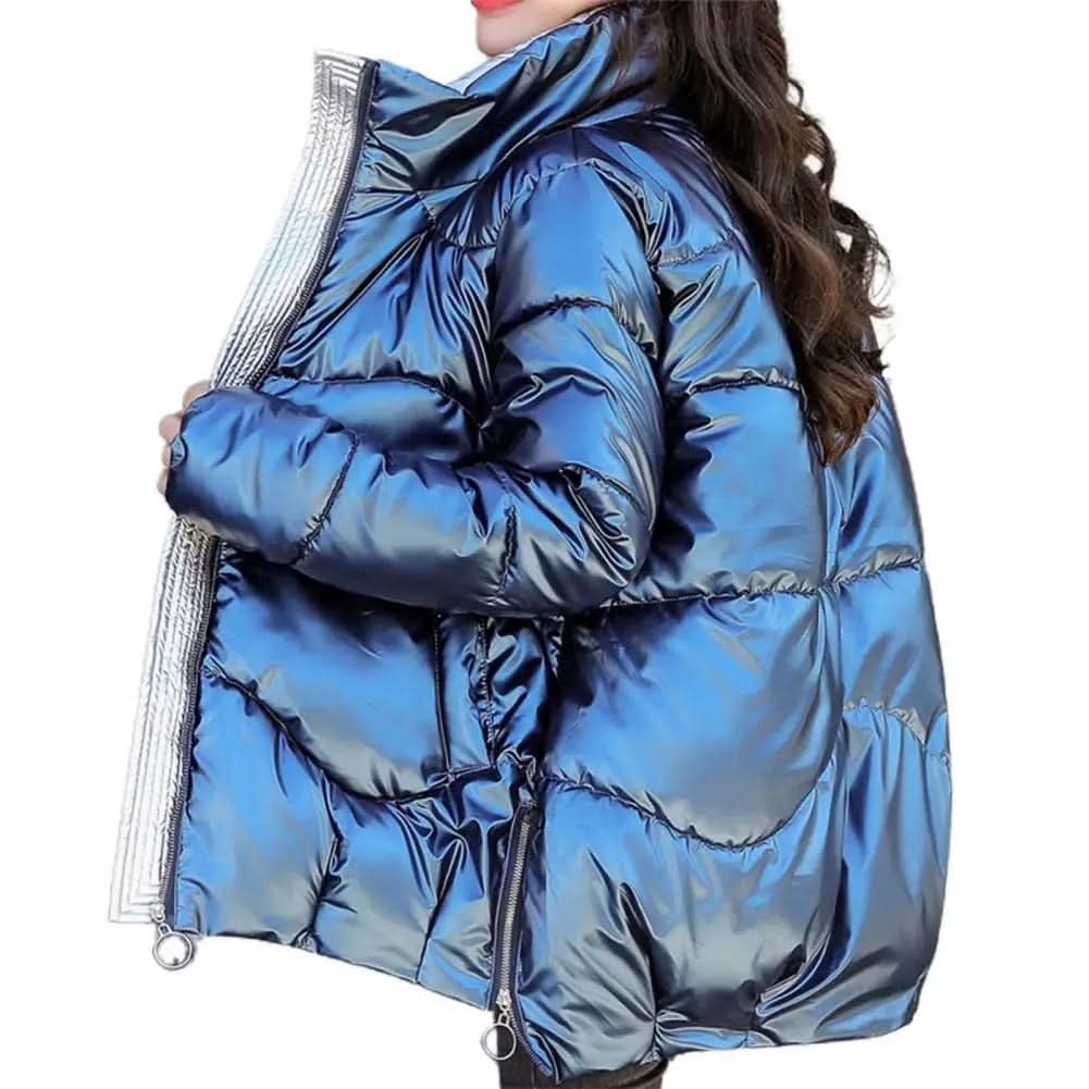 Veste tampon de luxe vert émeraude pour femmes en hiver