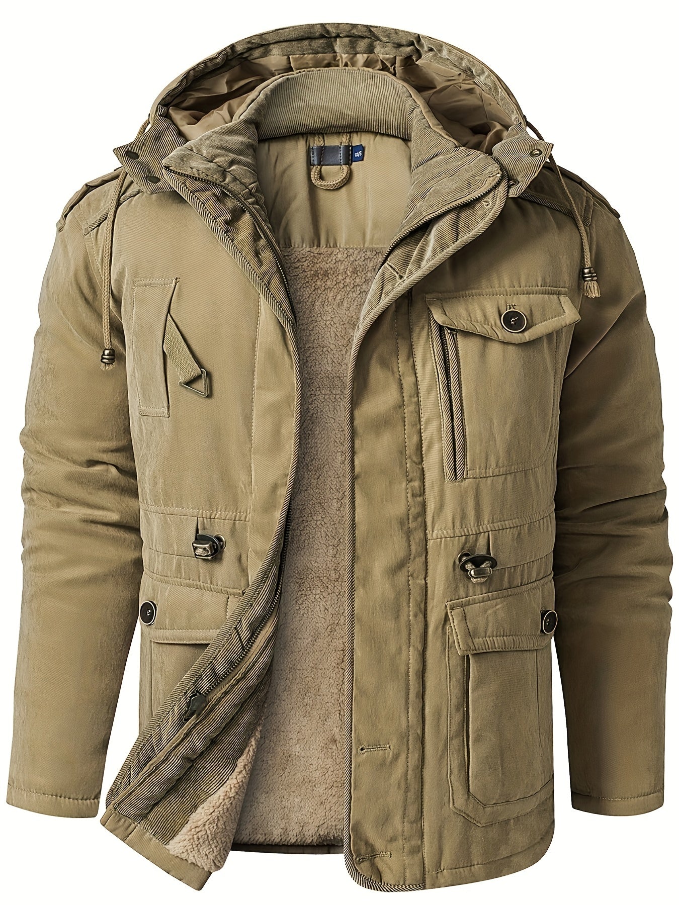 Vestes d'hiver décontractées de style cargo en coton avec poches pour hommes | Parfaites pour les activités de plein air