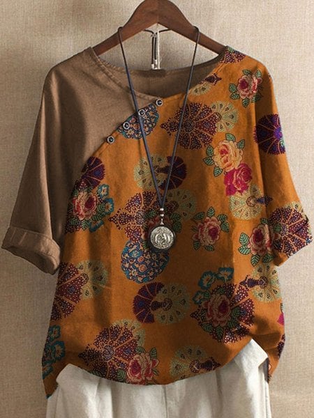 Vanessa | Chemise à manches courtes à motif floral Style Boho
