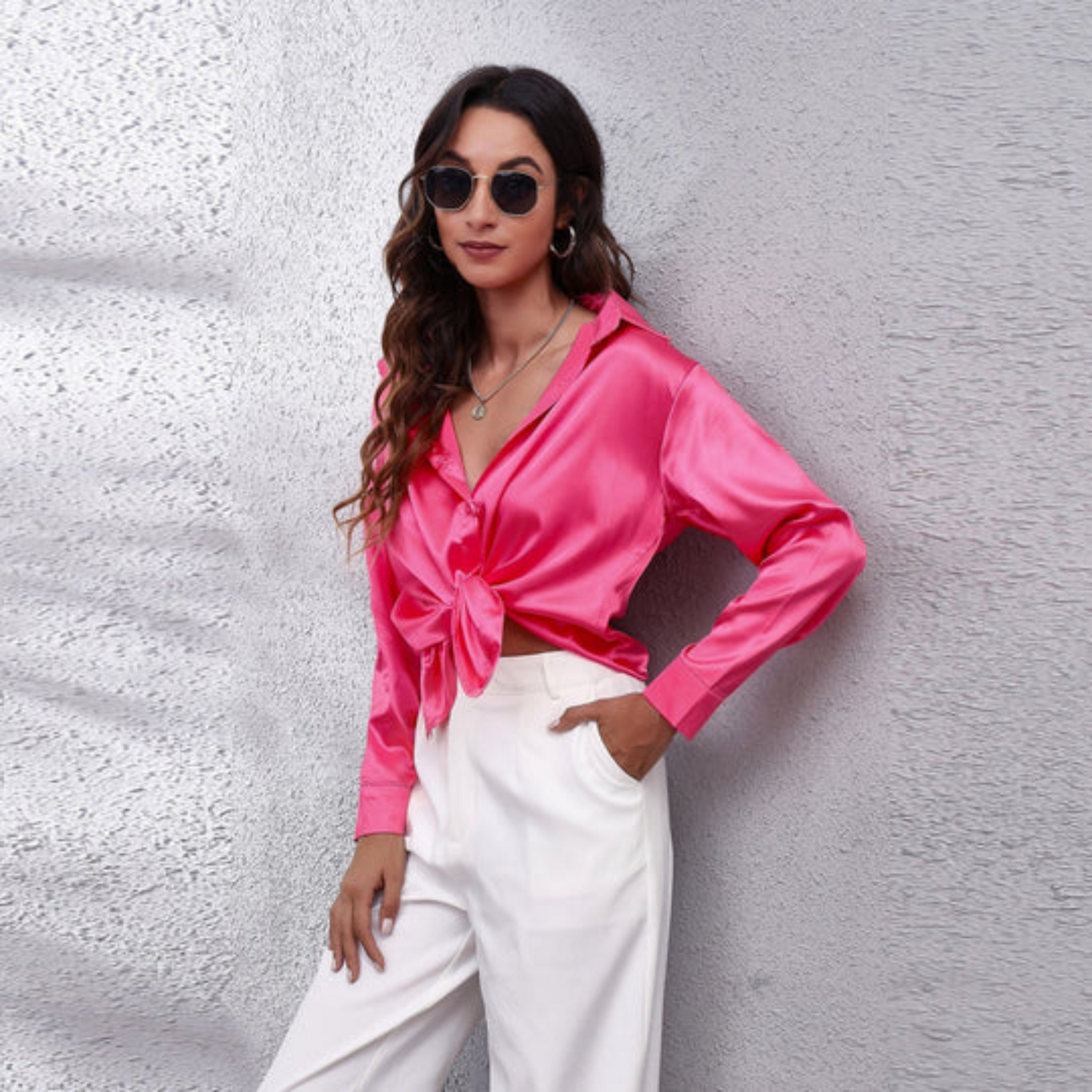 Eva | Chemisier d'été en satin pour femmes