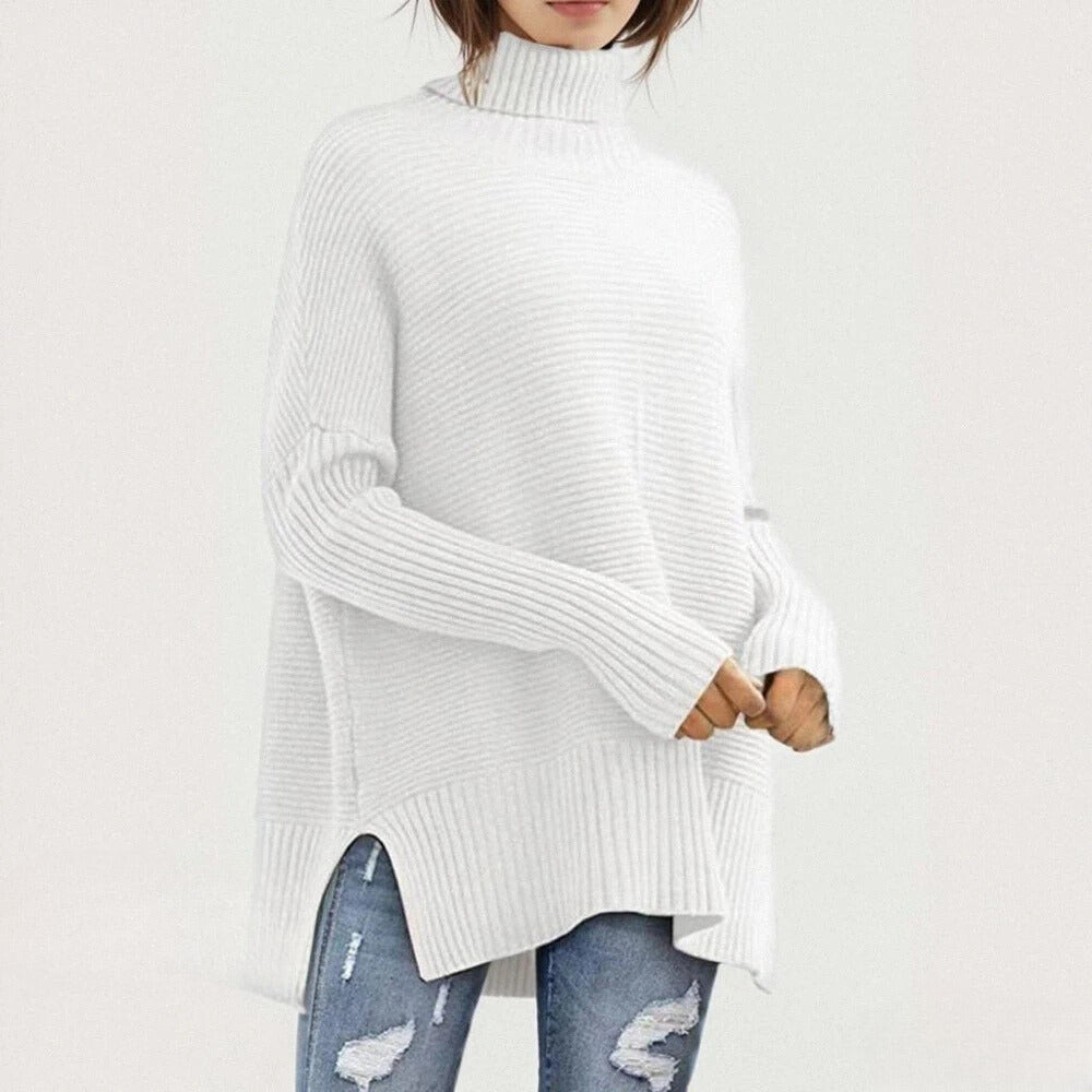 Pull chauve-souris élégant avec détails tricotés uniques