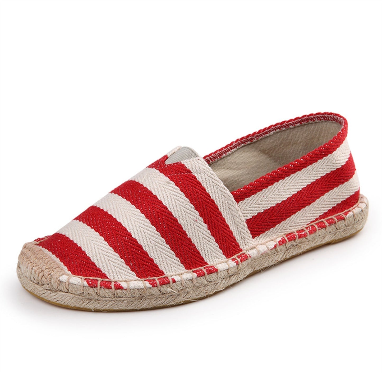 Eline | Espadrilles rayées en toile brossée