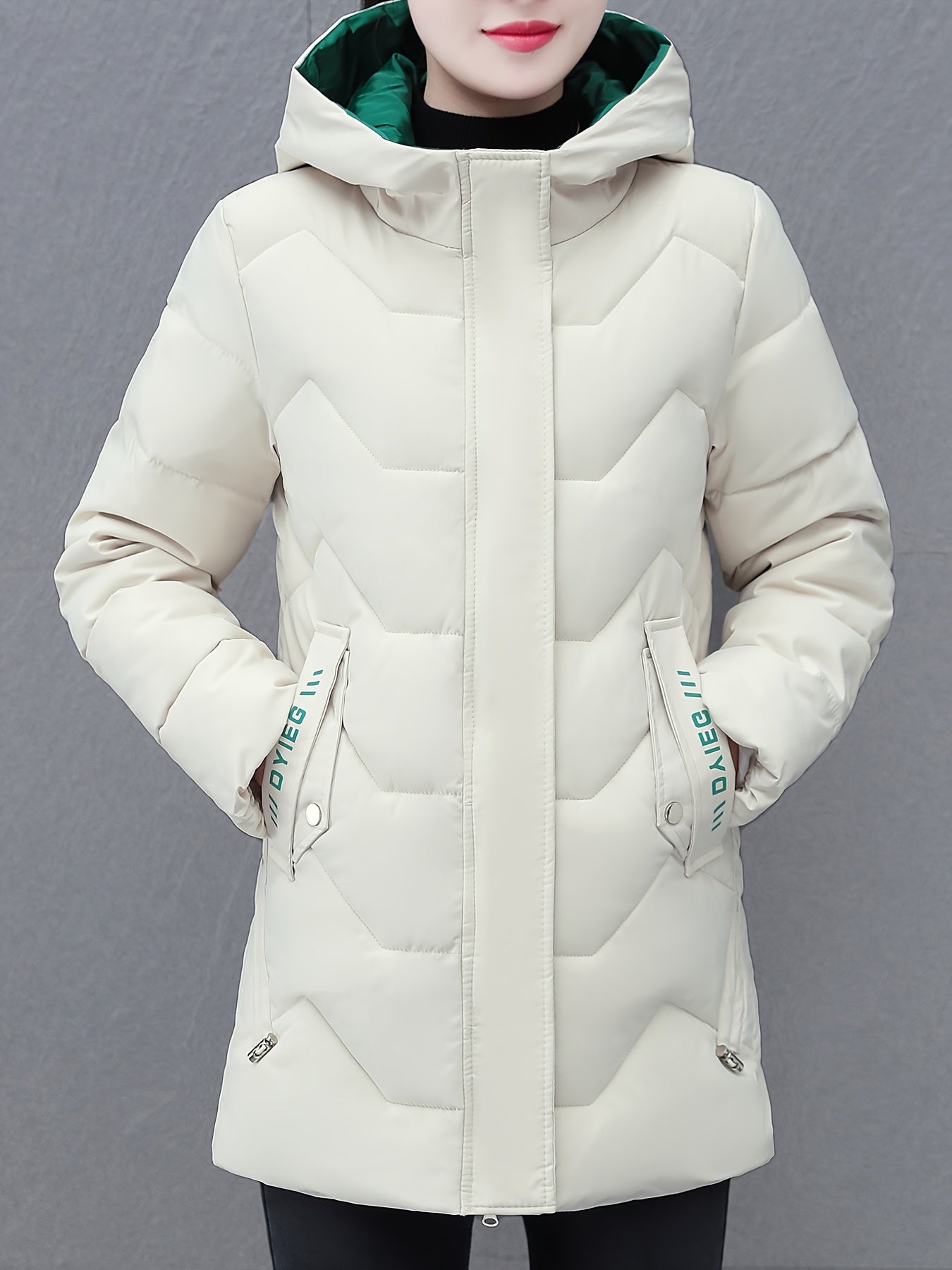 Veste tampon confortable de longueur moyenne pour femmes | Idéal pour l'automne/hiver