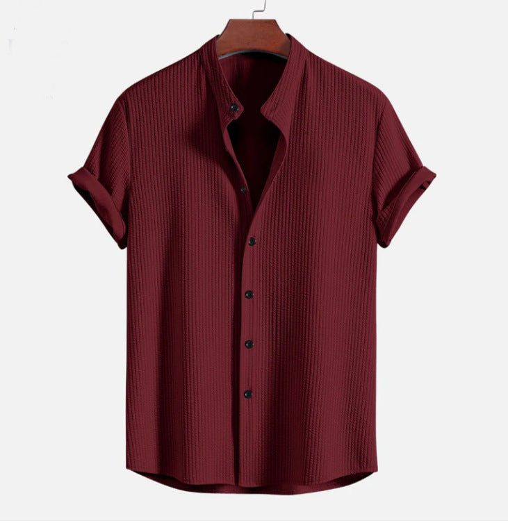 Noble™ - Chemise col montant côtelé, coupe musclée