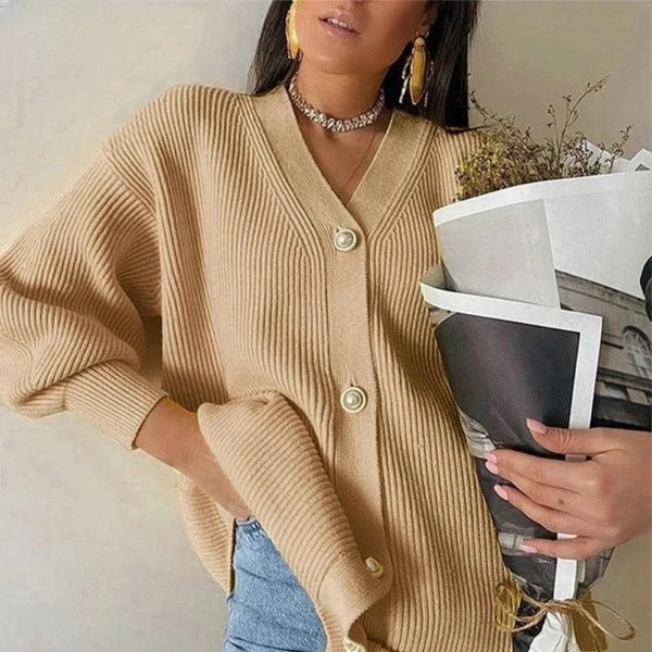 Cardigan tricoté surdimensionné pour femme – élégant et confortable