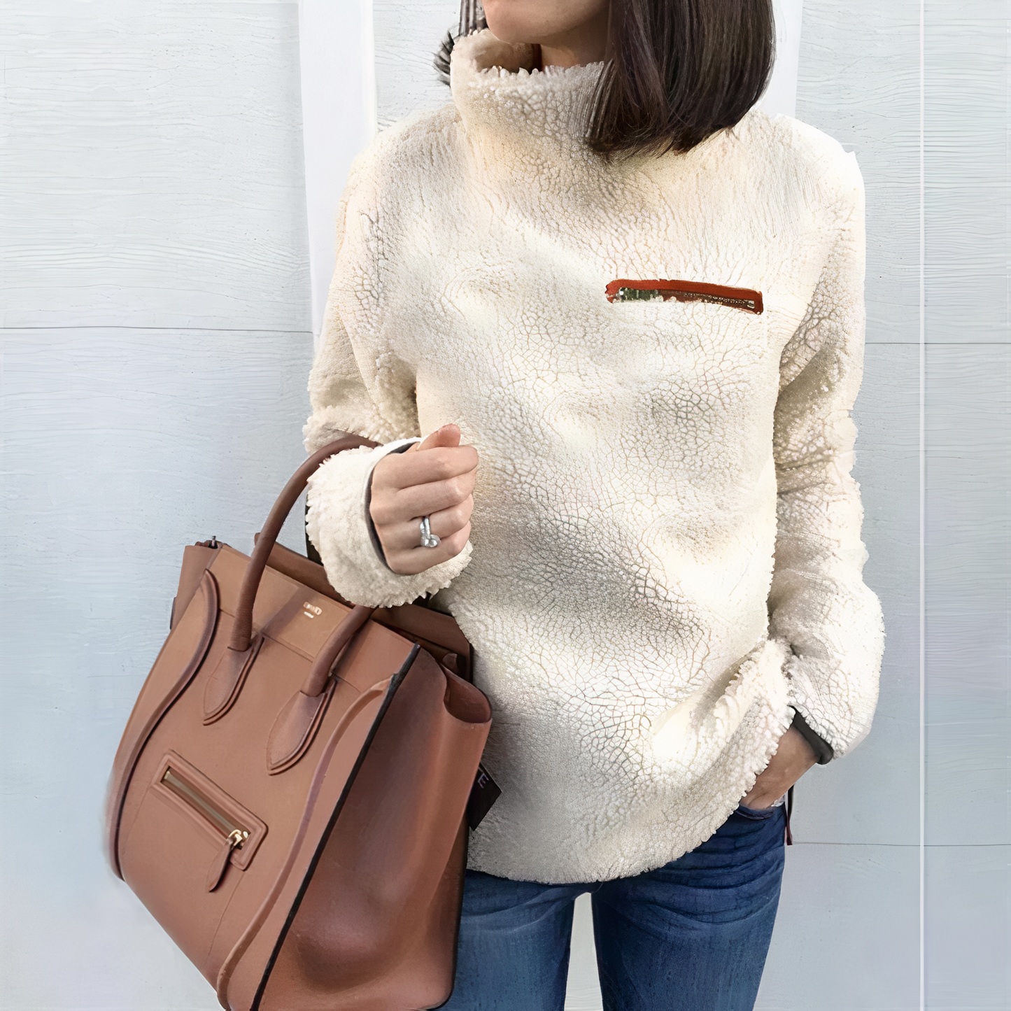 Janice™ Woll-Rollkragenpullover mit Druck (Damen)