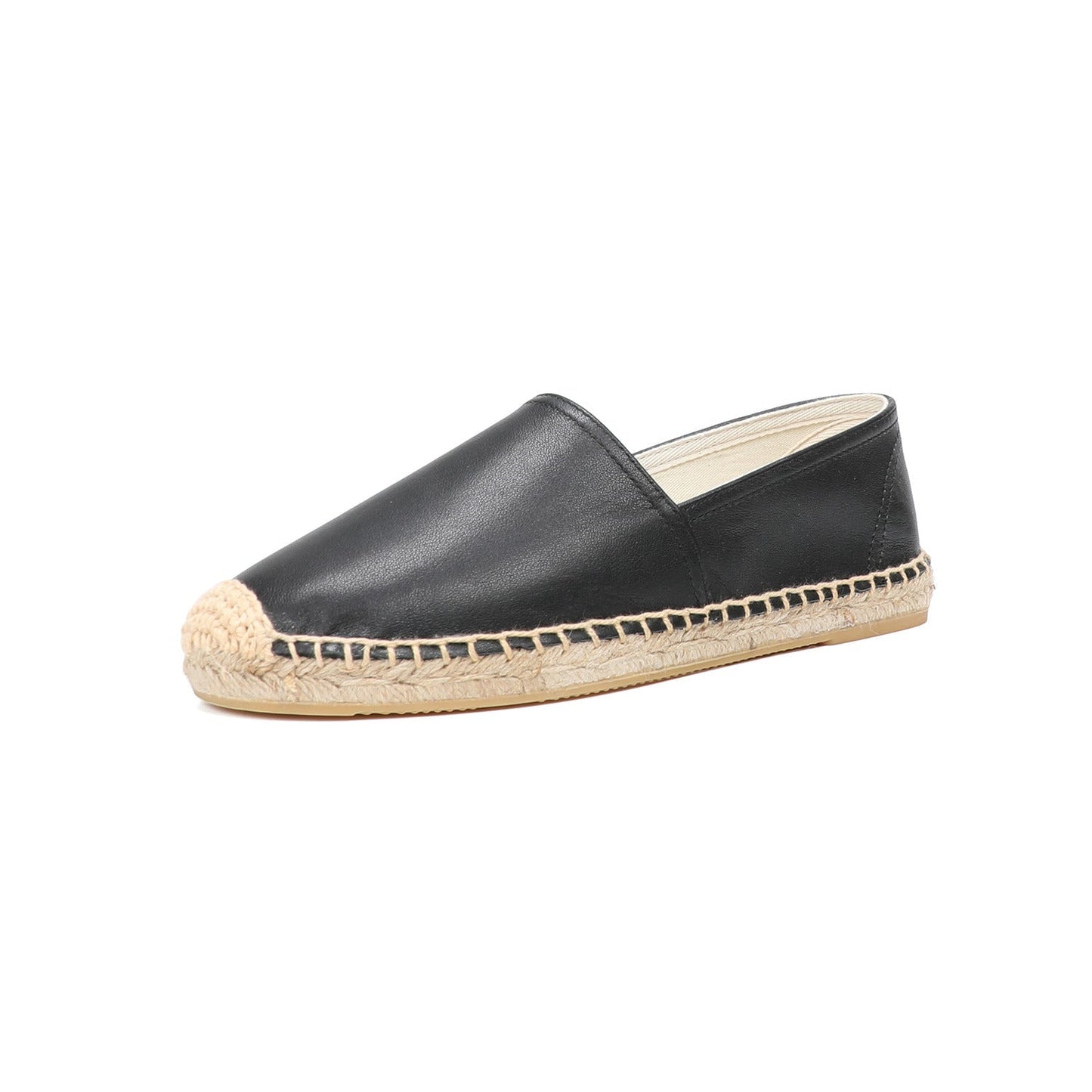 Esmee | Espadrilles plates en cuir de style ballet