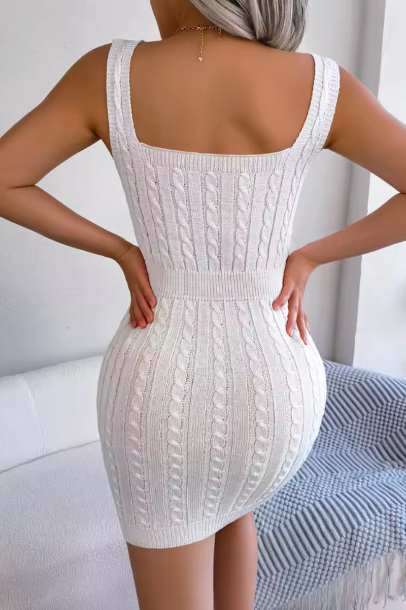 Adelise | Robe sans manches à taille torsadée et jupe évasée