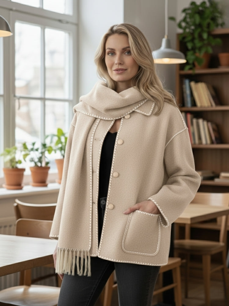 Atidu | Veste d’Apparat Femme avec Écharpe Chic et Confortable