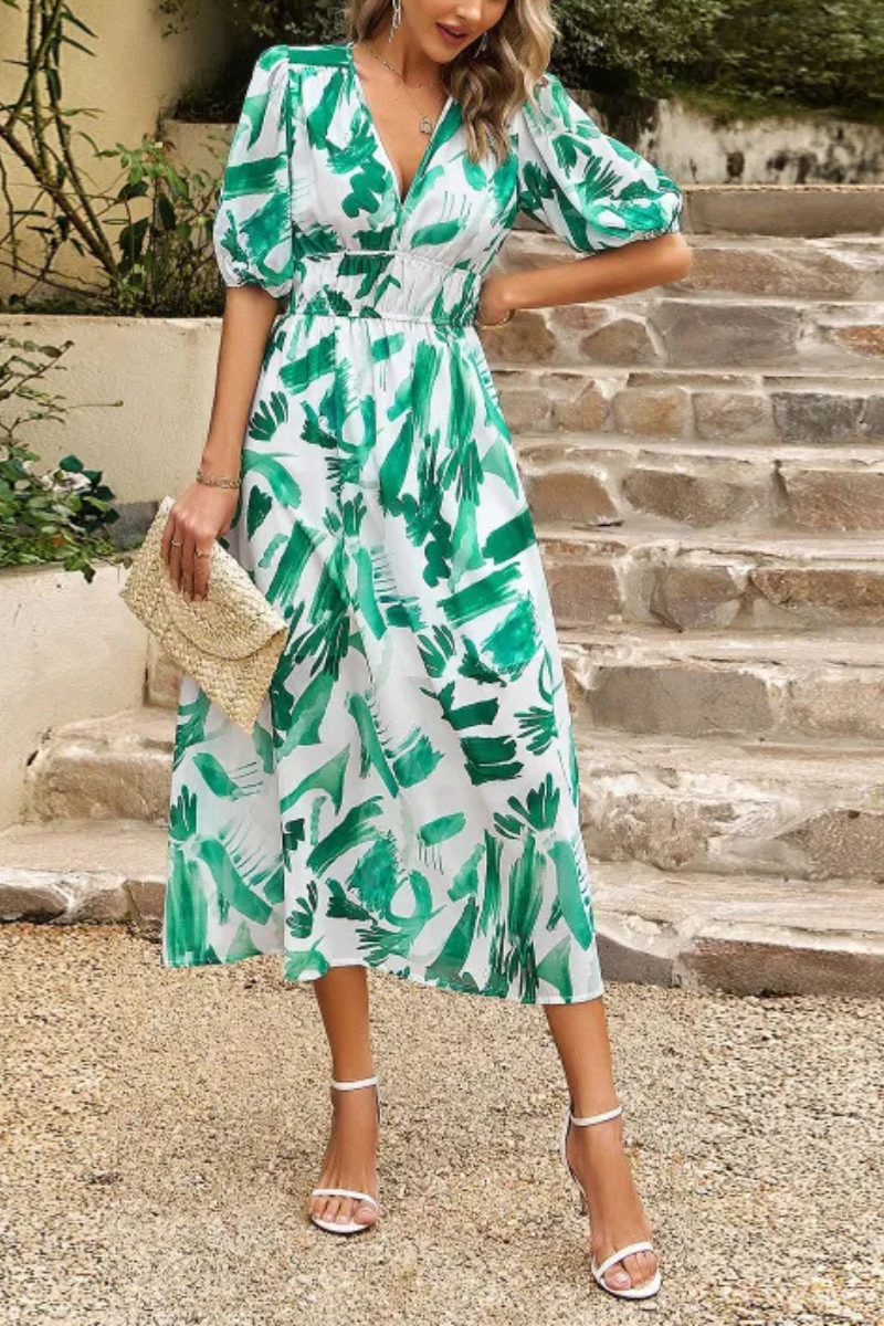 Auria | Robe à col en V Summer Temperament
