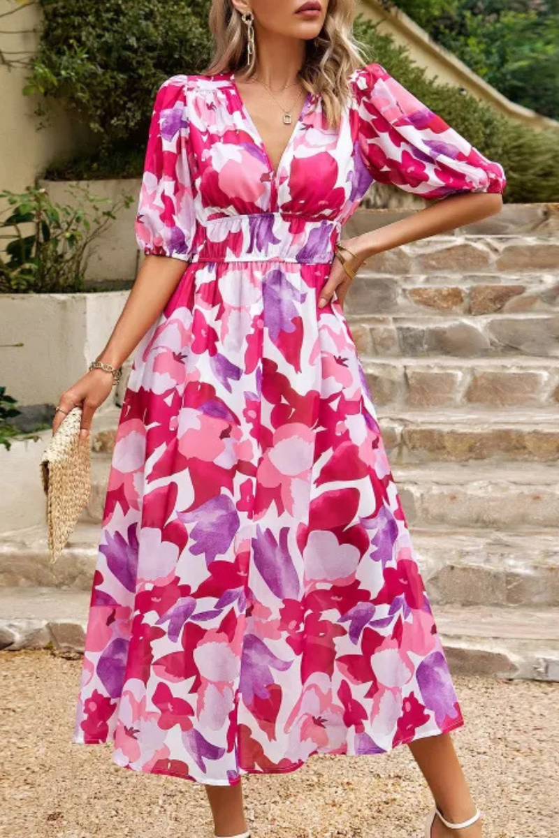 Auria | Robe à col en V Summer Temperament
