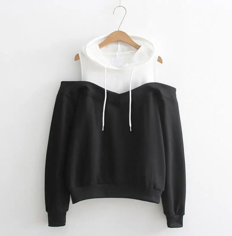 Pull à capuche sans bretelles pour femmes