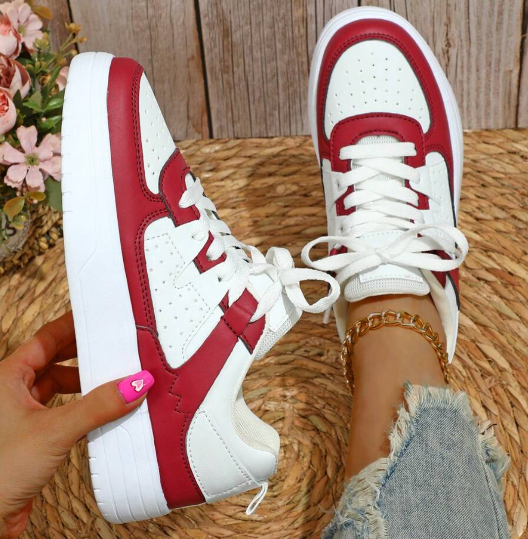 Chaussures plates pour femmes avec couleurs contrastées