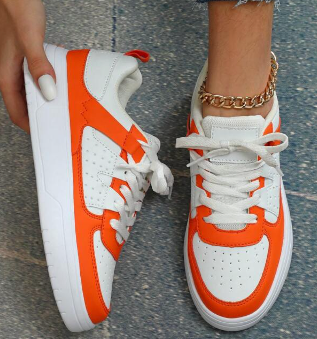 Chaussures plates pour femmes avec couleurs contrastées
