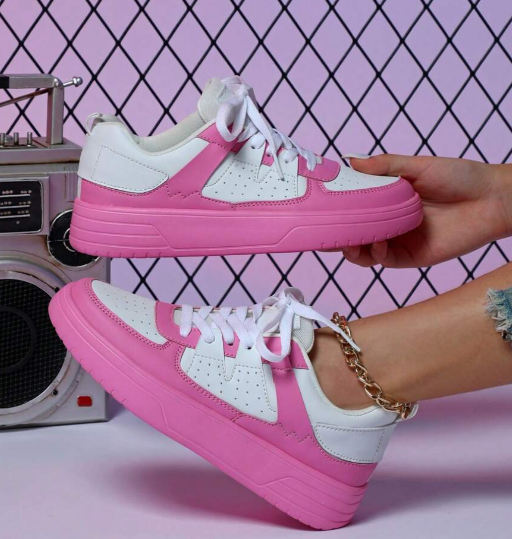 Chaussures plates pour femmes avec couleurs contrastées