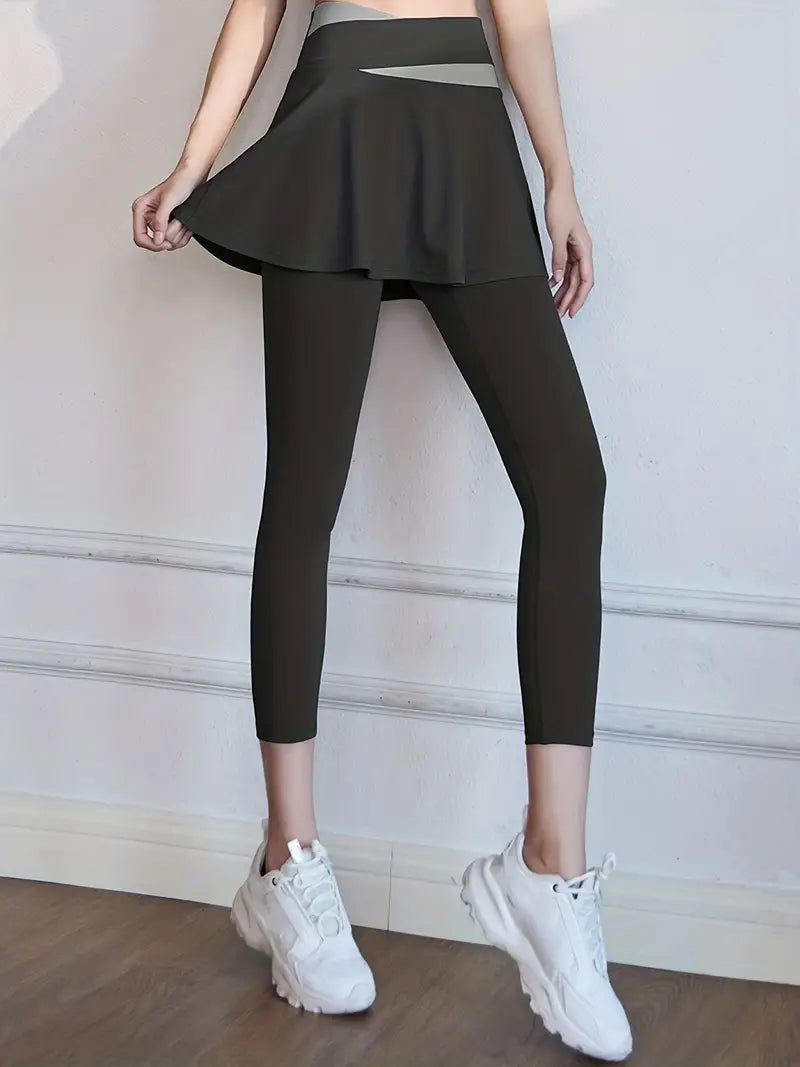 Leggings 2 en 1 taille haute pour femmes