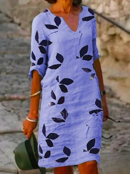 Blythe - Robe basique à demi-manches avec imprimé floral