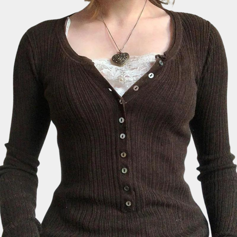 Melka - Top en maille à manches longues pour femme