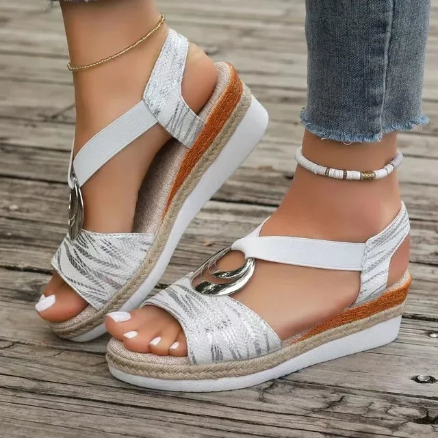 Cerise - Sandales élégantes à talon compensé pour femmes