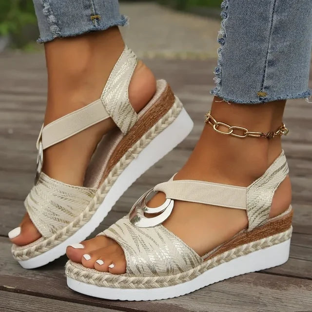 Cerise - Sandales élégantes à talon compensé pour femmes