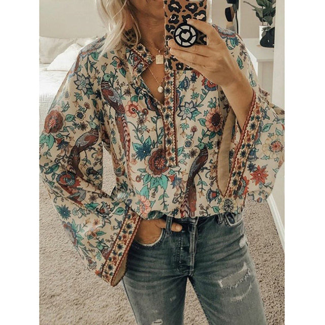 Vinera Blouse | Blouse Boho à manches chauve-souris