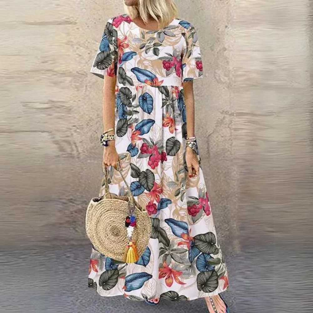 Margrit - Robe élégante à encolure ronde