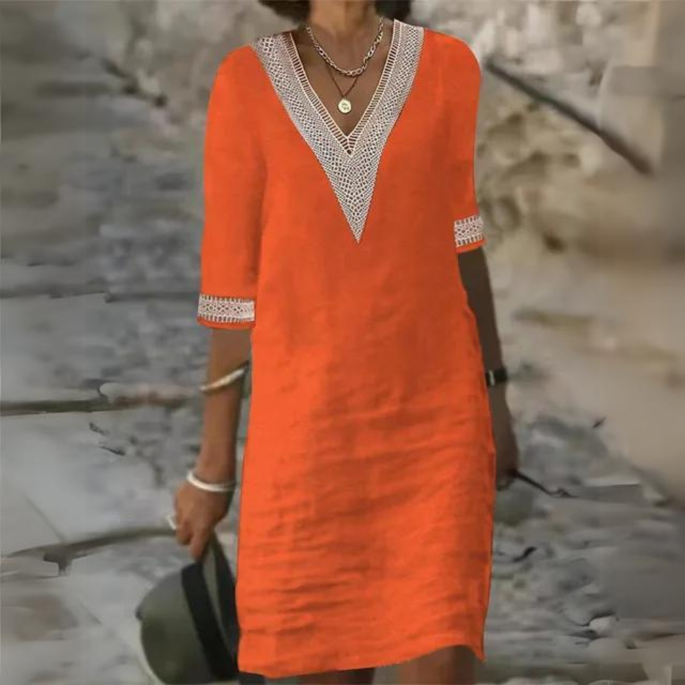 Sidonie - Robe Vintage élégante avec décolleté en V
