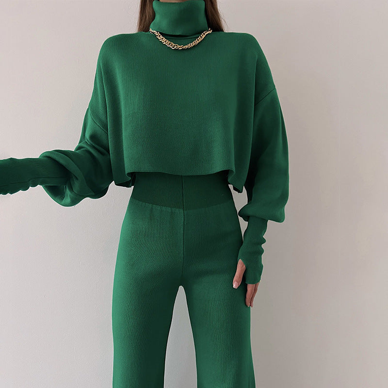 Anneliese - Ensemble Pull à Col Roulé en Tricot et Pantalon pour Femmes