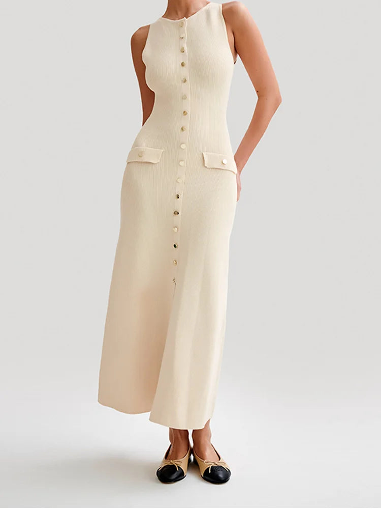 Robe élégante en tricot sans manches