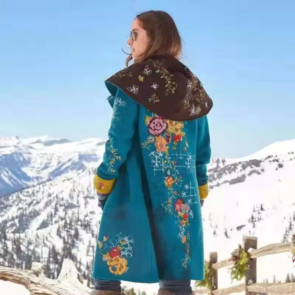 Eliska - Veste imprimée mi-longue d'hiver