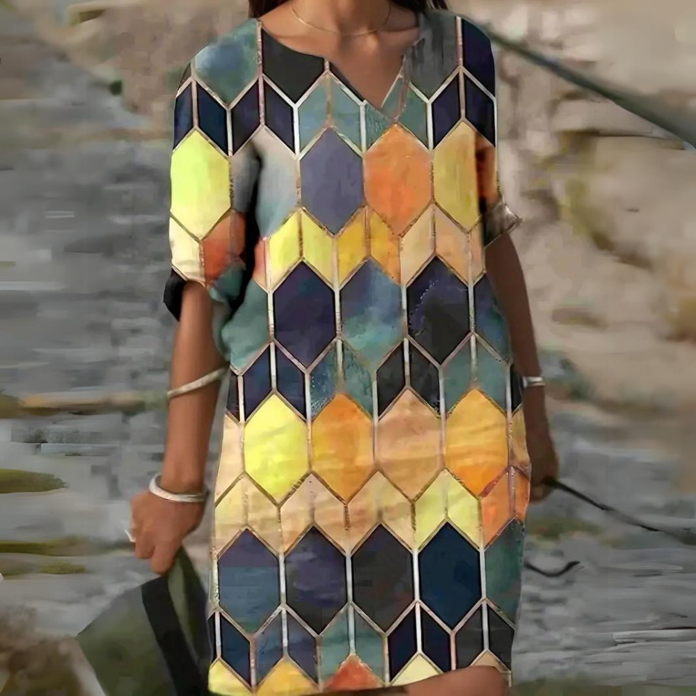 Elsa - Robe élégante en mosaïque
