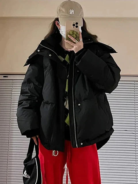 Veste parka d'hiver chaudement matelassée avec capuche