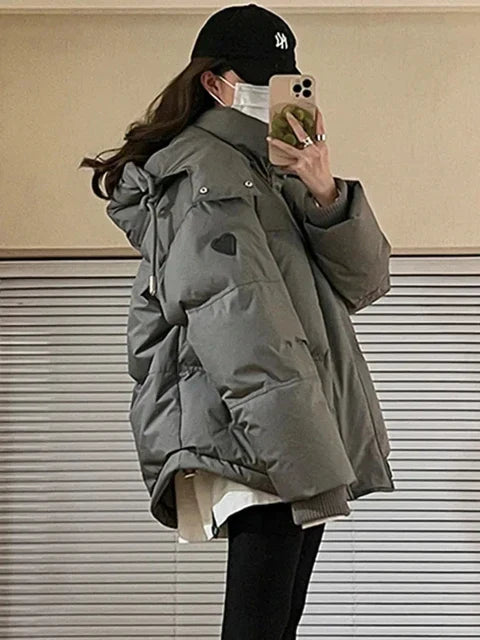 Veste parka d'hiver chaudement matelassée avec capuche