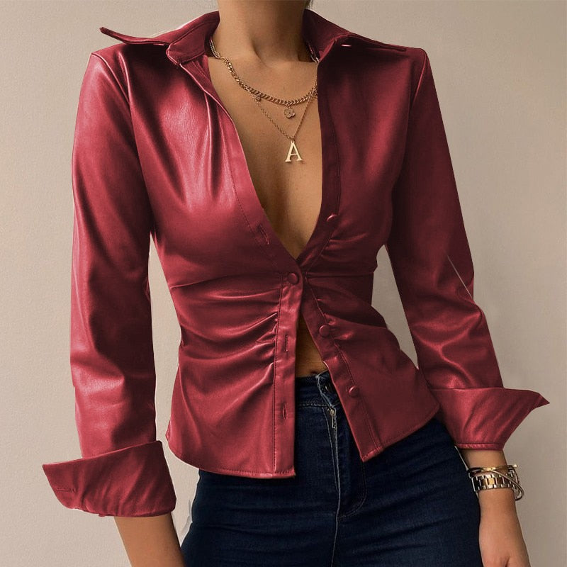 Tyara Blouse | Blouse à manches longues et col en V