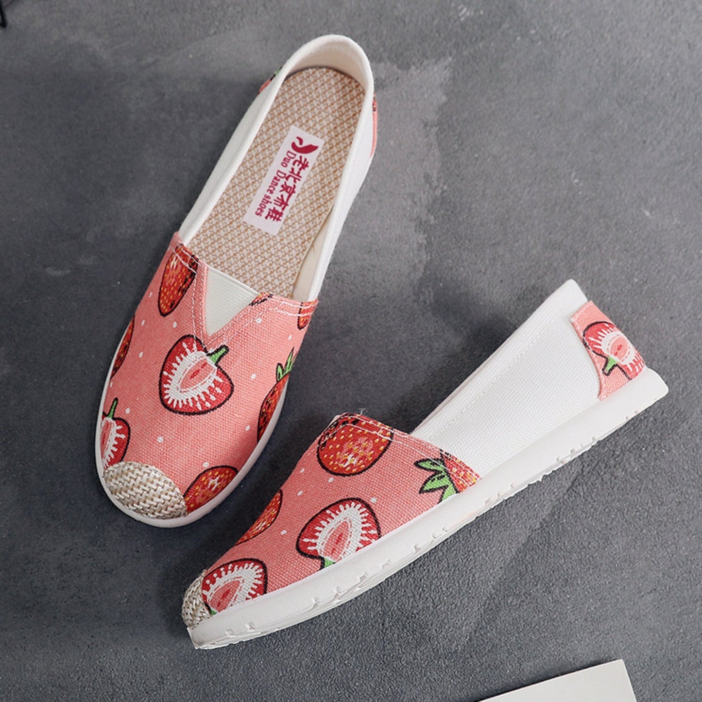 Loïs | Espadrilles plates en toile avec imprimé bohème