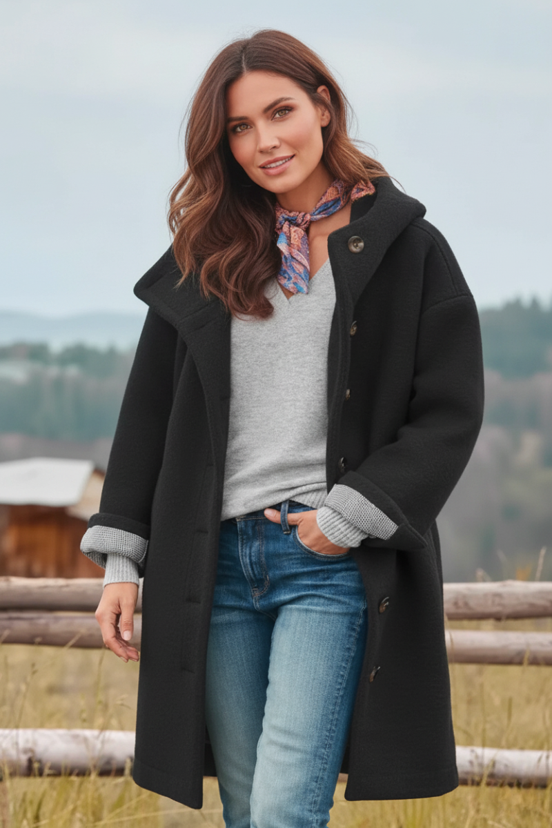 Élodie – Manteau Femme Élégant Uni | Style Classique