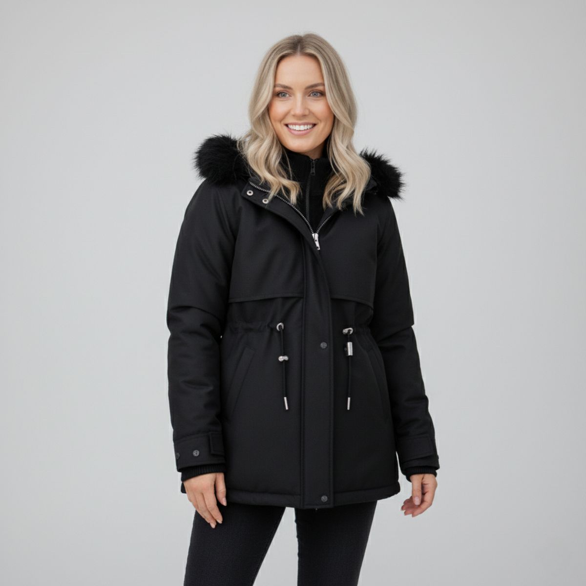 Eugenie | Parka Femme Matelassée avec Col et Capuche en Duvet Chic