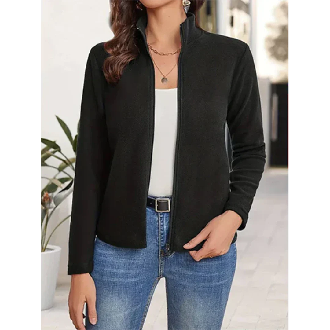 Veste zippée informelle en maille pour femme
