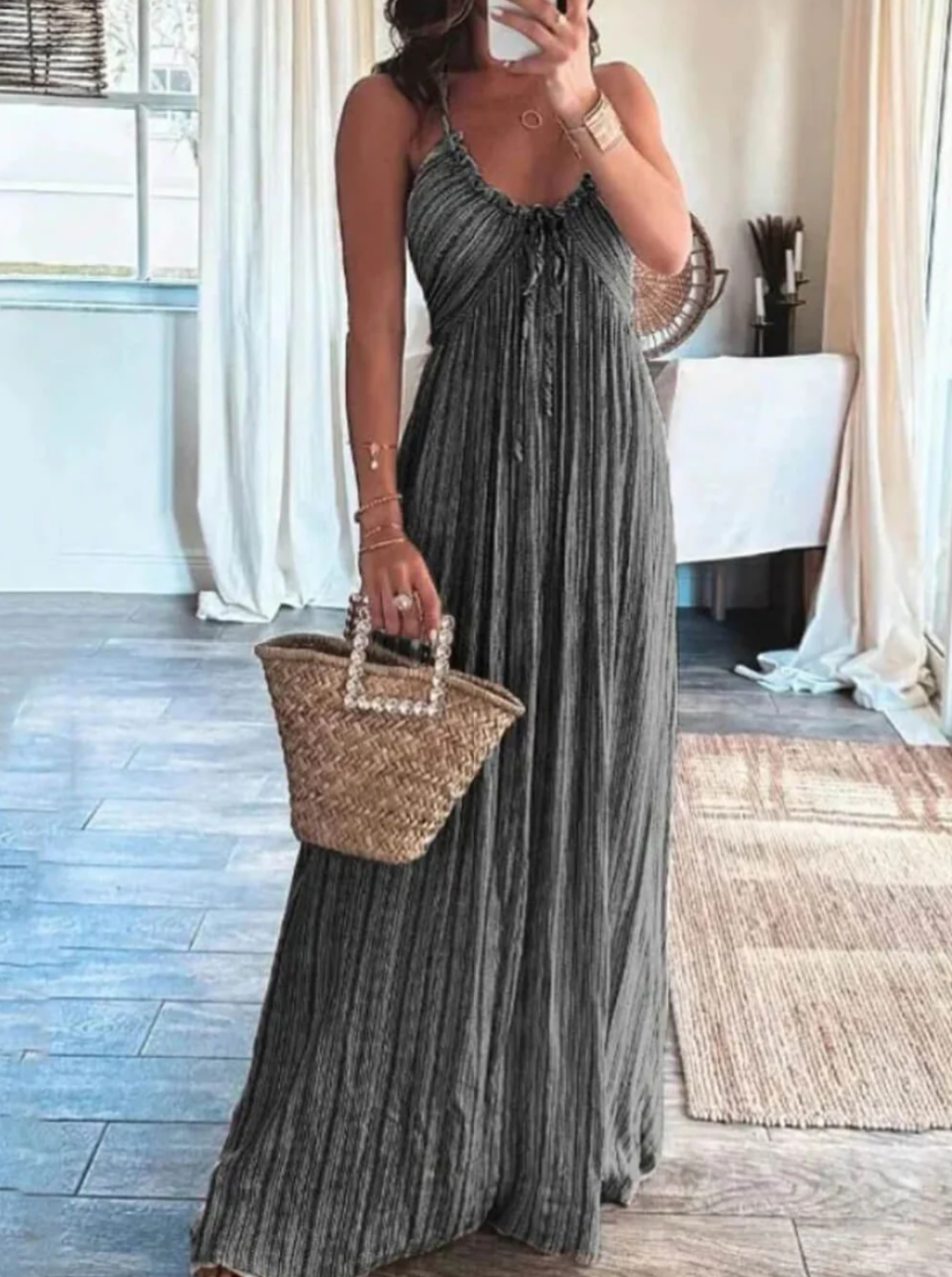 Leilani - Robe longue dos nu avec bretelles