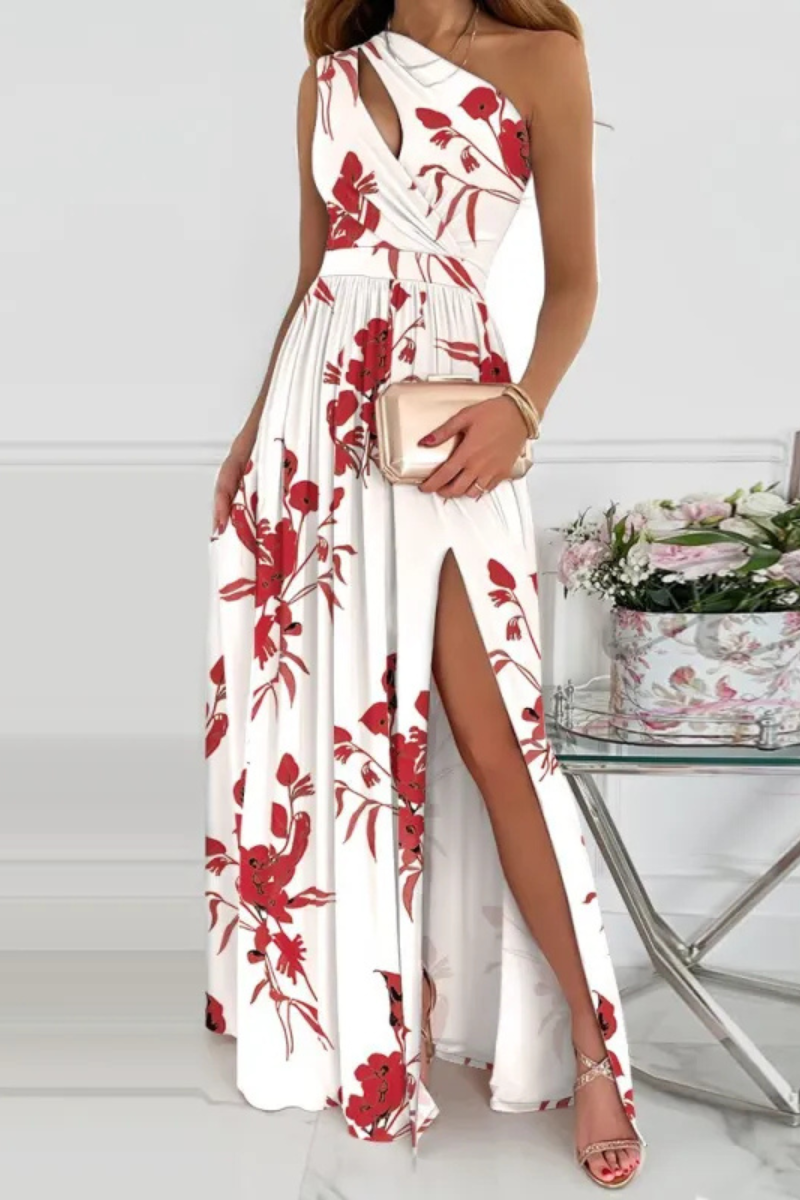 Liana | Rose Print Split Long Dress