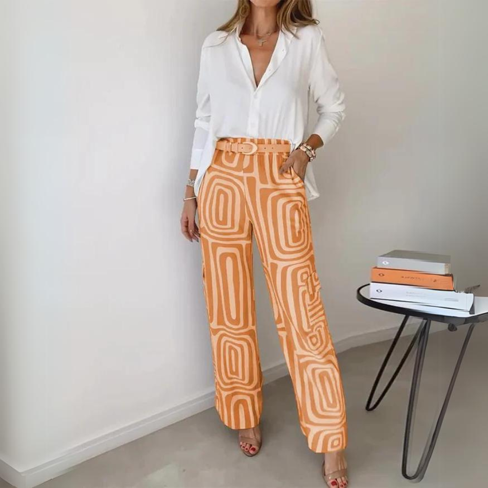 Miley - Ensemble élégant avec chemisier et pantalon