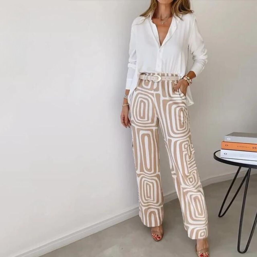 Miley - Ensemble élégant avec chemisier et pantalon